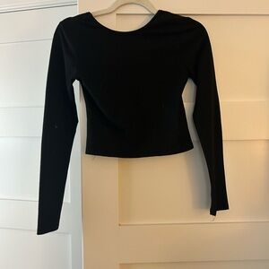 Edikted Backless Black Long Sleeve Top